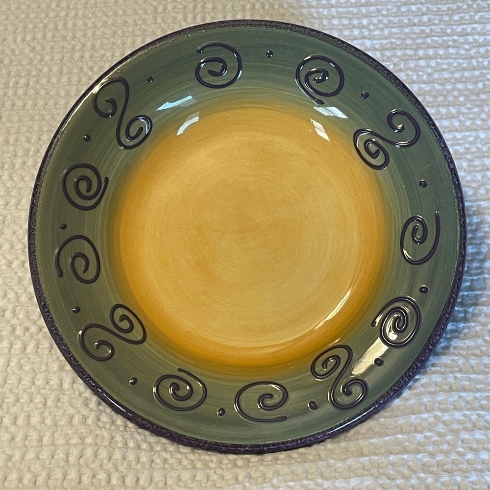 TABLETOPS Ambrosia Sage Green Swirls Salad Plate